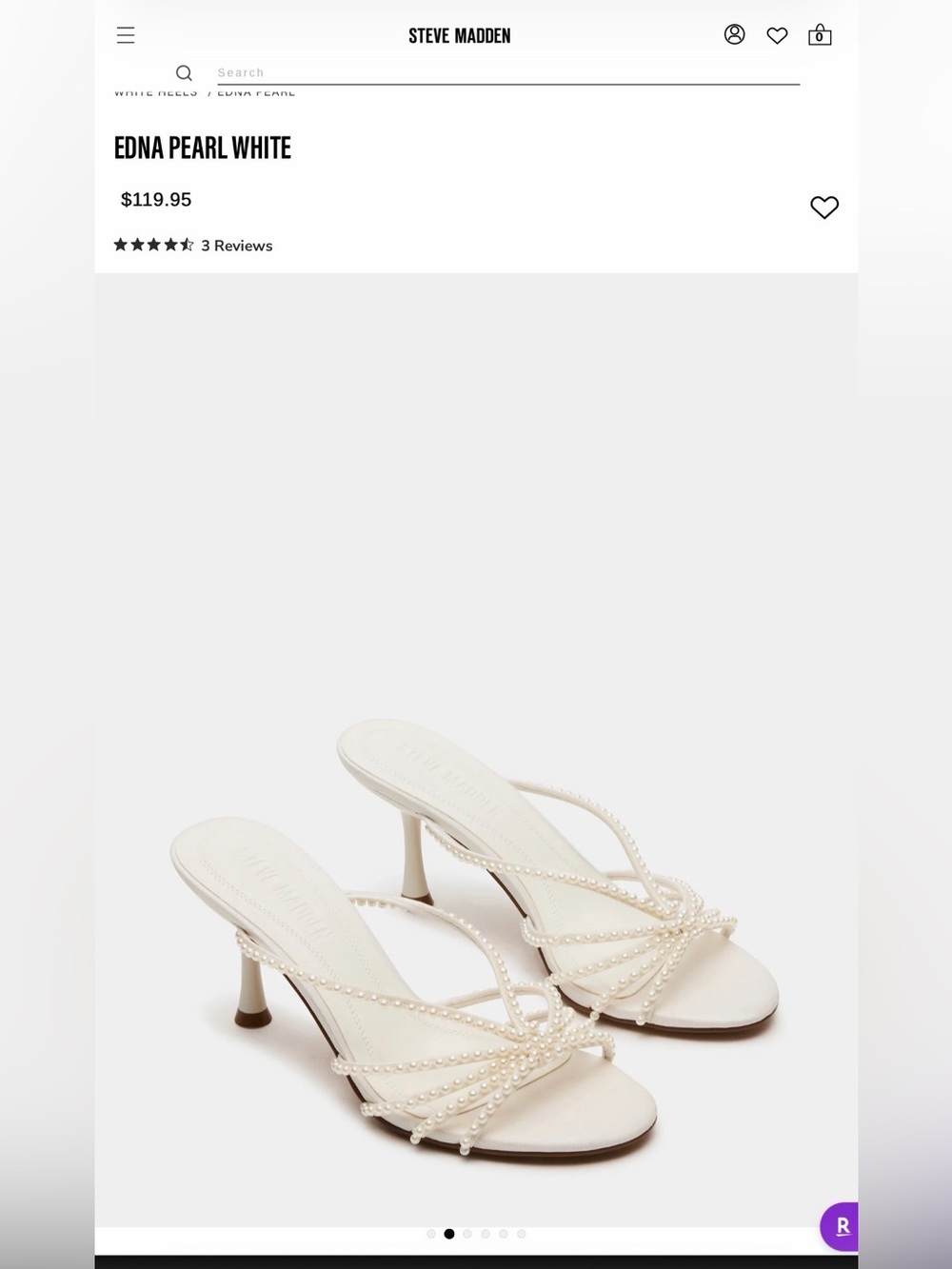 Steve Madden White Pearl Edna Heeled Sandals